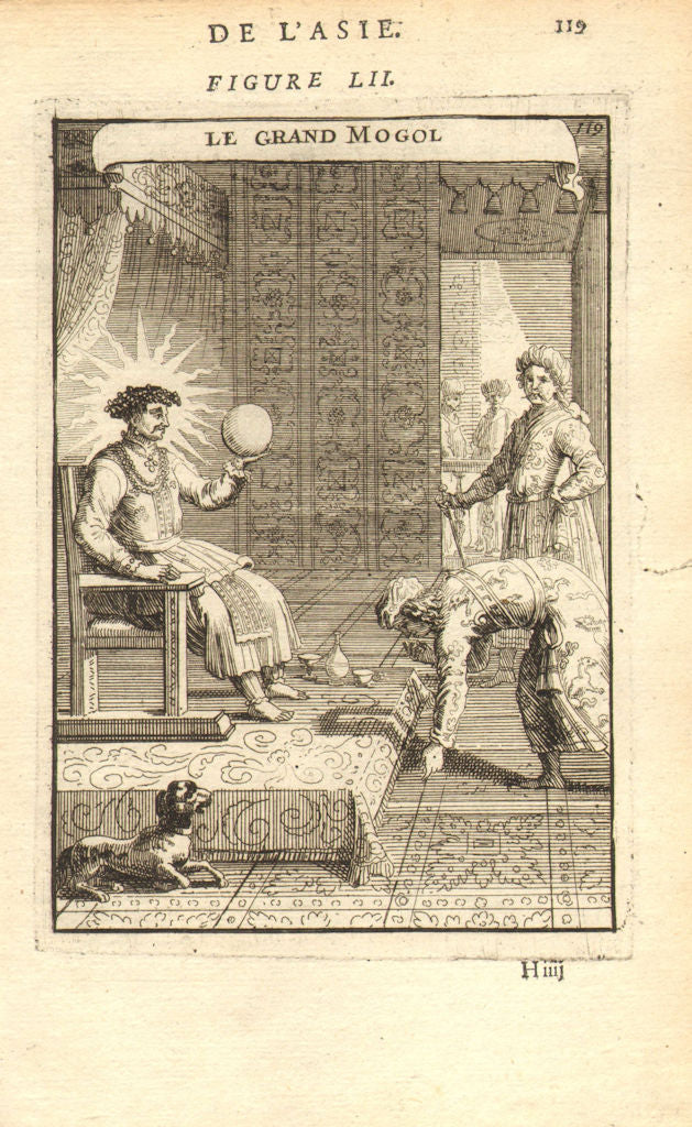 INDIA. Mughal Emperor Aurangzeb. Moghul Empire. 'Le Grand Mogol'. MALLET 1683